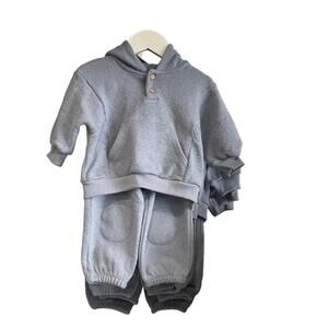 NEW PLAY UP kid's jersey hoodie and trousers set in grey marl